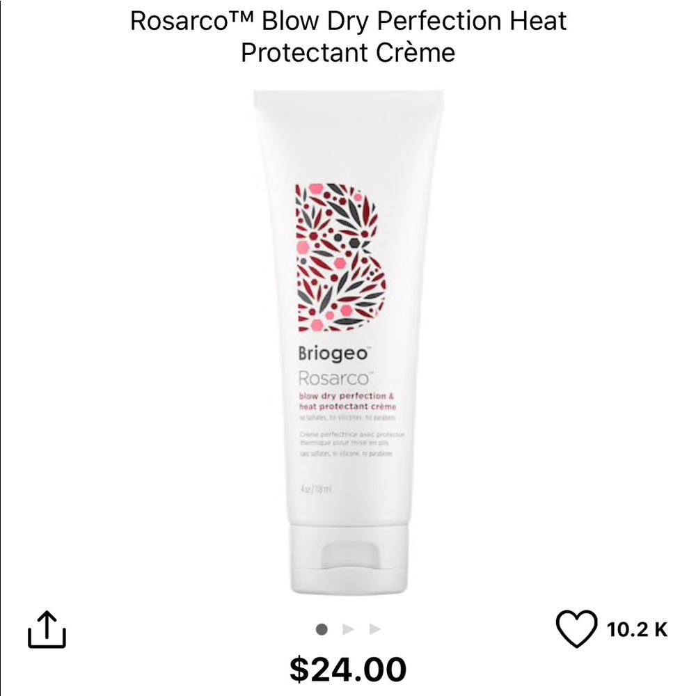 New Briogeo Rosarco Blow Dry Protectant